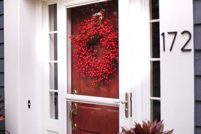 Waterproof Red Berry Front Door Christmas Wreath 24"