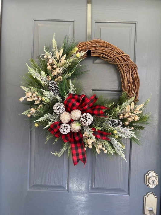 Cream and gold Christmas wreath