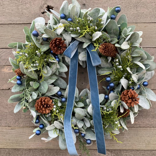 Christmas Lambs Ear Wreath