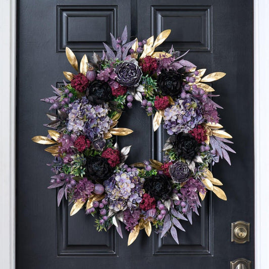 Purple & Black Wreath